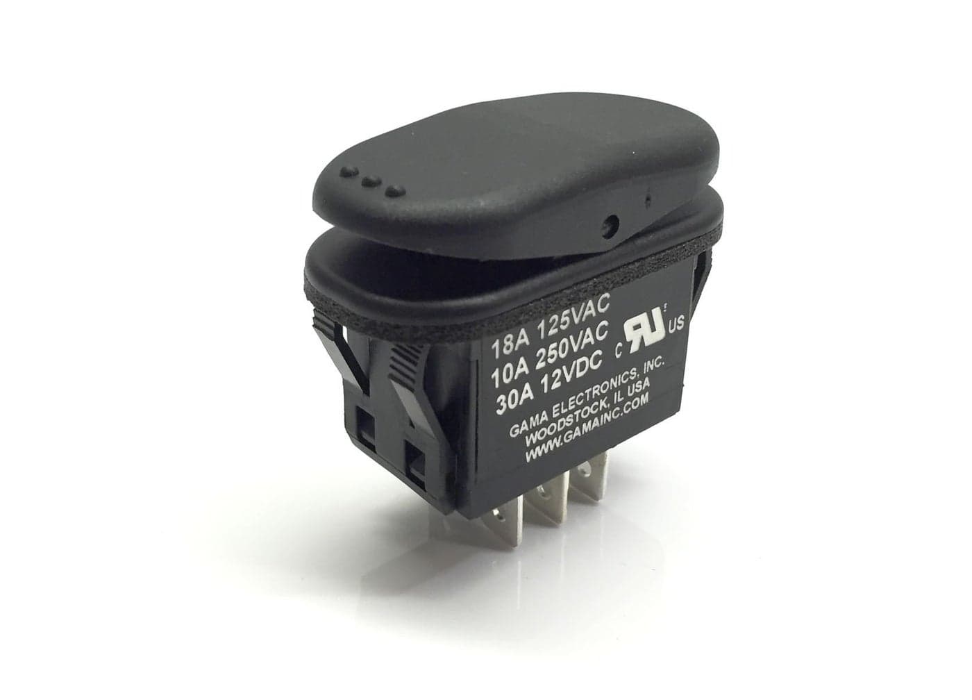 Waterproof 30 Amp Double Pole 3 Position Momentary On-Off-Momentary On Rocker Switch DPDT