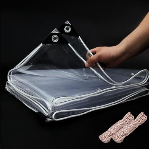 EASTARP 3'x6' 20 Mil Heavy Duty Clear Vinyl PVC Tarp,UV Resistant Glass Tarps Transparent Tarpaulin with Grommets&Reinforced Edges,Suit for Plant Greenhouse Balcony Garden Pet Hutch Roof,Full Size