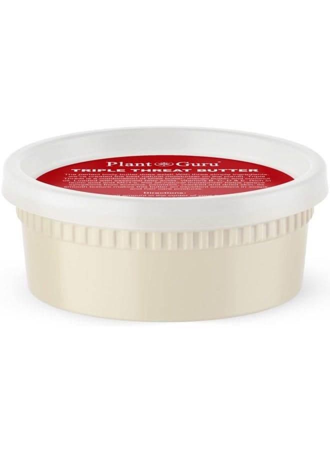 Triple Threat Body Butter 8 oz. - Blend of Shea, Mango & Coconut Oil - 100% Pure Natural Raw Unrefined Moisturizer For Dry Skin, Face And Hair. Great For Lip Balm and Soap Making