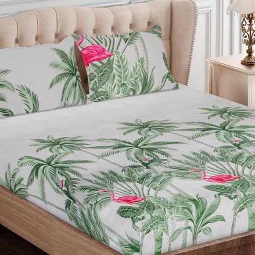 Sej By Nisha Gupta Double Bedsheet With 2 Pillow Covers | 160 TC Bedsheet For Double Bed King Size cotton | Bedsheets For Queen Size Bed | Wrinkle Free Bed Sheet All Season Comfort Size (87X100 Inches