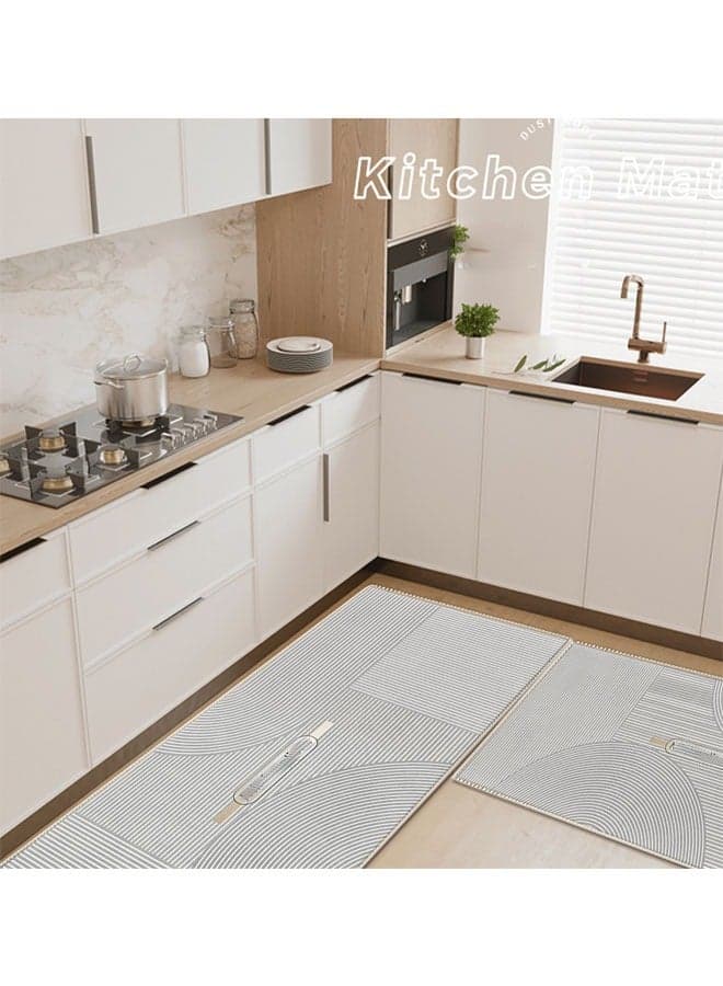 Kitchen Floor Mats Rugs Set, Cushion Floor Carpet, Waterproof, Oil Resistant and Anti-Fatigue PU Standing Mat for Kitchen, Floor, Office, Sink, Laundry 60X150 Cm