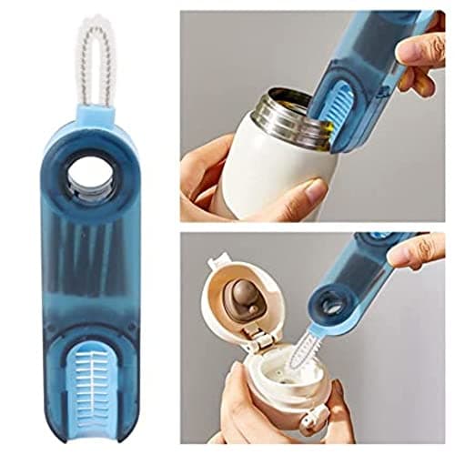 FreshDcart FDCA551 3 in 1 Cleaning Brush Water Bottle Cleaning Brush Mini U Shaped Silicone Cup Brush Multi-Function Cleaning Brush for Milk,Water Bottle (Multicolor,Pack of 1)