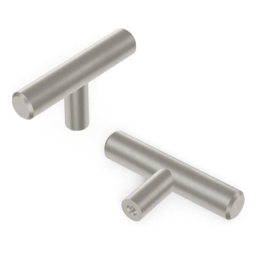 Hickory Hardware 1 Pack Solid Core Kitchen Cabinet Knobs, Luxury Cabinet and Dresser Knobs, Handle Pulls for Doors & Drawers, 2-3/8 Inch, Stainless Steel, Bar Pulls Collection