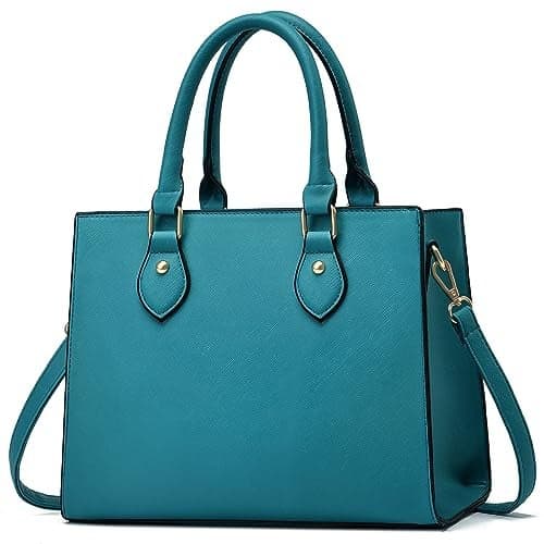 CHICAROUSAL Crossbody Purses and Handbags for Women PU Leather Tote Top Handle Satchel Shoulder Bags Blue Green
