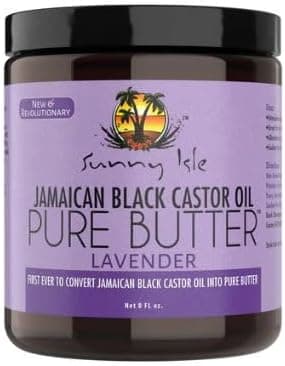 Sunny Islie Jamaican Black Castor Oil Pure Butter Lavender Scented 227g Natural Hair and Skin Moisturiser