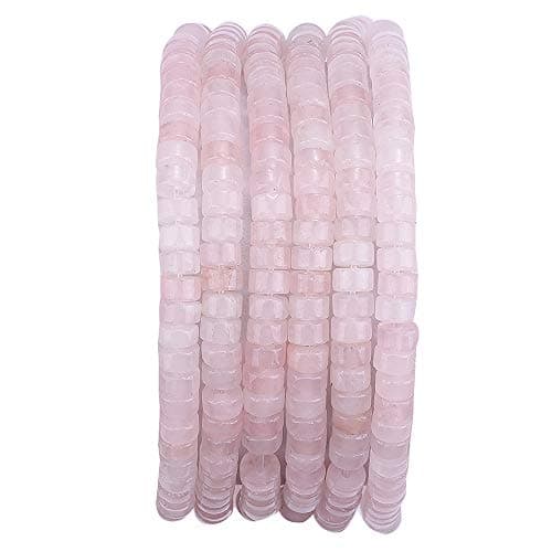 BEADIA Natural Rose Quarts Crystal Spacer Beads Caps Loose Semi Gemstone for Beading Jewelry Making 4mmx2mm 38cm