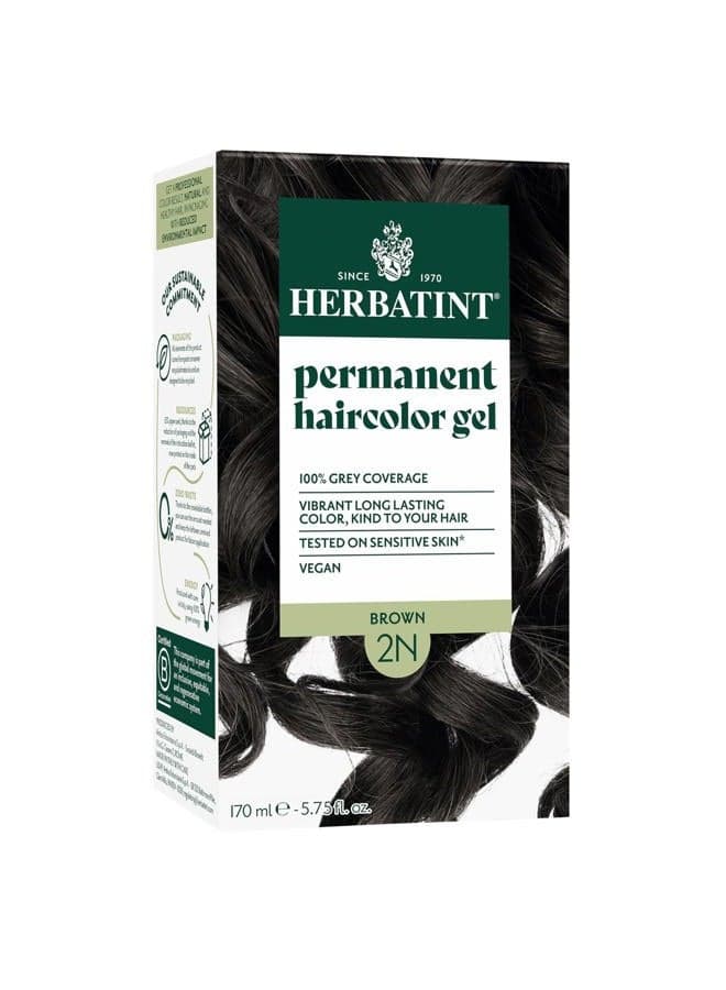 Permanent Hair Dye For Women - 2N Brown - For Up To 100% Gray Coverage of Resistant Gray Hair - Ammonia-Free, Alcohol-Free & Vegan - Salon Influenced Hair color 5.75 fl oz