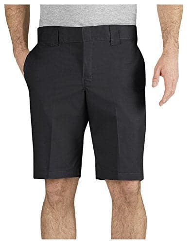 Dickies Men’s 11-Inch Slim Fit Stretch Work Shorts – Lightweight Uniform Shorts for Men with Flat Front Utility Design, Black, 30 US