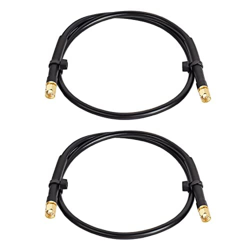 MOOKEERF KMR240 SMA Male to SMA Male Coaxial Cable 50 ohm Coax Ultra Low Loss Antenna Extension for 3G/4G/5G/LTE Network Equipment, GPS, RF Radio (2FT 2PCS)