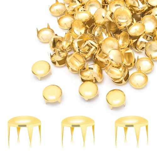 200pcs 12mm Round Dome Rivets Spike Studs Spots Nailhead Punk Rock DIY Leather Craft for Shoes Clothing Bag Parts Decoration Golden