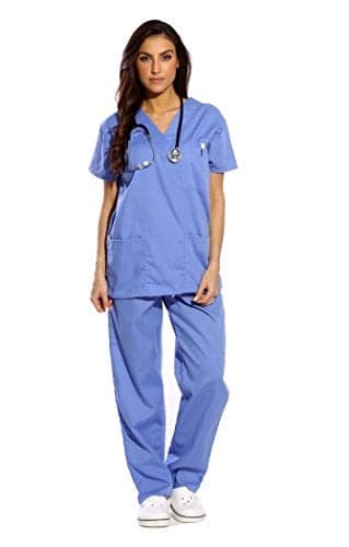 Just Love Women's Scrub Sets Six Pocket Medical Scrubs (V-Neck With Cargo Pant), Ceil, 2X