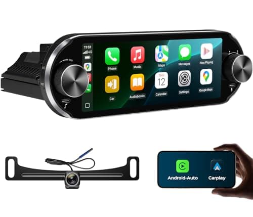 AINAVI 6.86" Single Din Touchscreen Car Radio Wireless CarPlay/Wired Android Auto, 1280 * 480 QLED Car Stereo 2+64G with Bluetooth AM/FM/HD Backup Camera