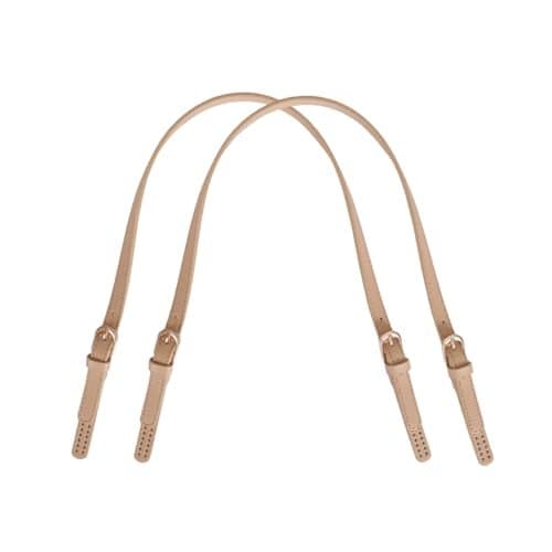 Khakho 2Pcs Leather Replacement Handles Shoulder Straps with Adjustable Buckle, PU Purse Handles Leather Purse Straps