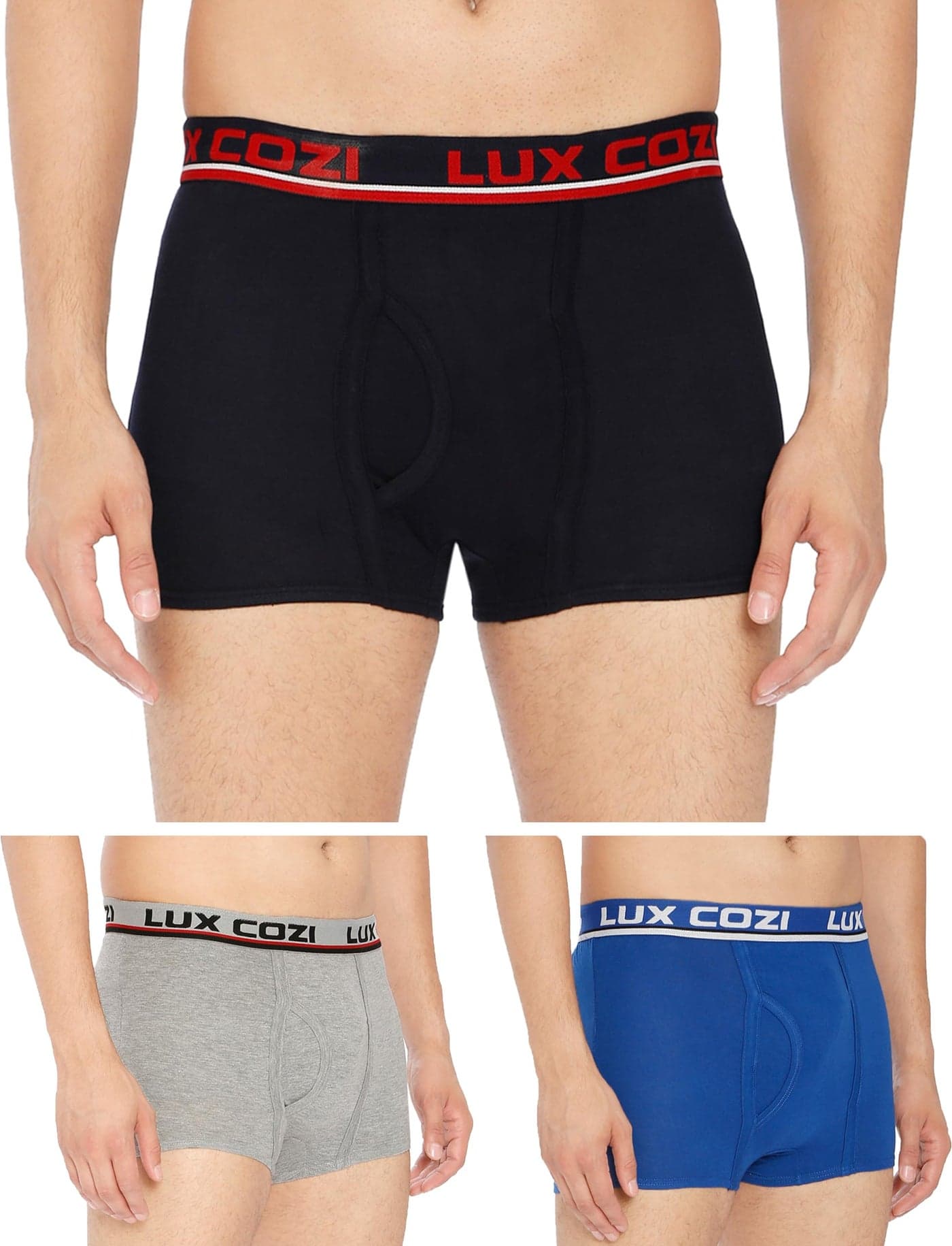 Lux Cozi Men's Cotton Trunk Pack of 3 (Assorted 100 CM)