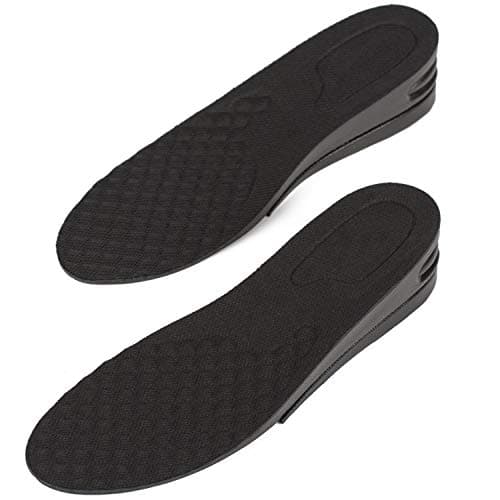 Height Increase Adjustable Elevator Shoe Lift Insoles for Men - 1 or 1.5 Inch Taller Heightening Liftkits - Size Large