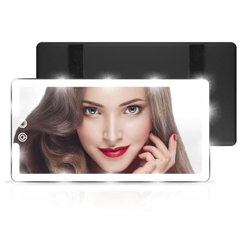 Led Sun Visor Vanity Mirror, Upgraded Large Car Mirrors with Lights, Dimmable Light up Vanity Makeup Mirror for Car,Rechargeable Universal Rear View Visor Mirrors