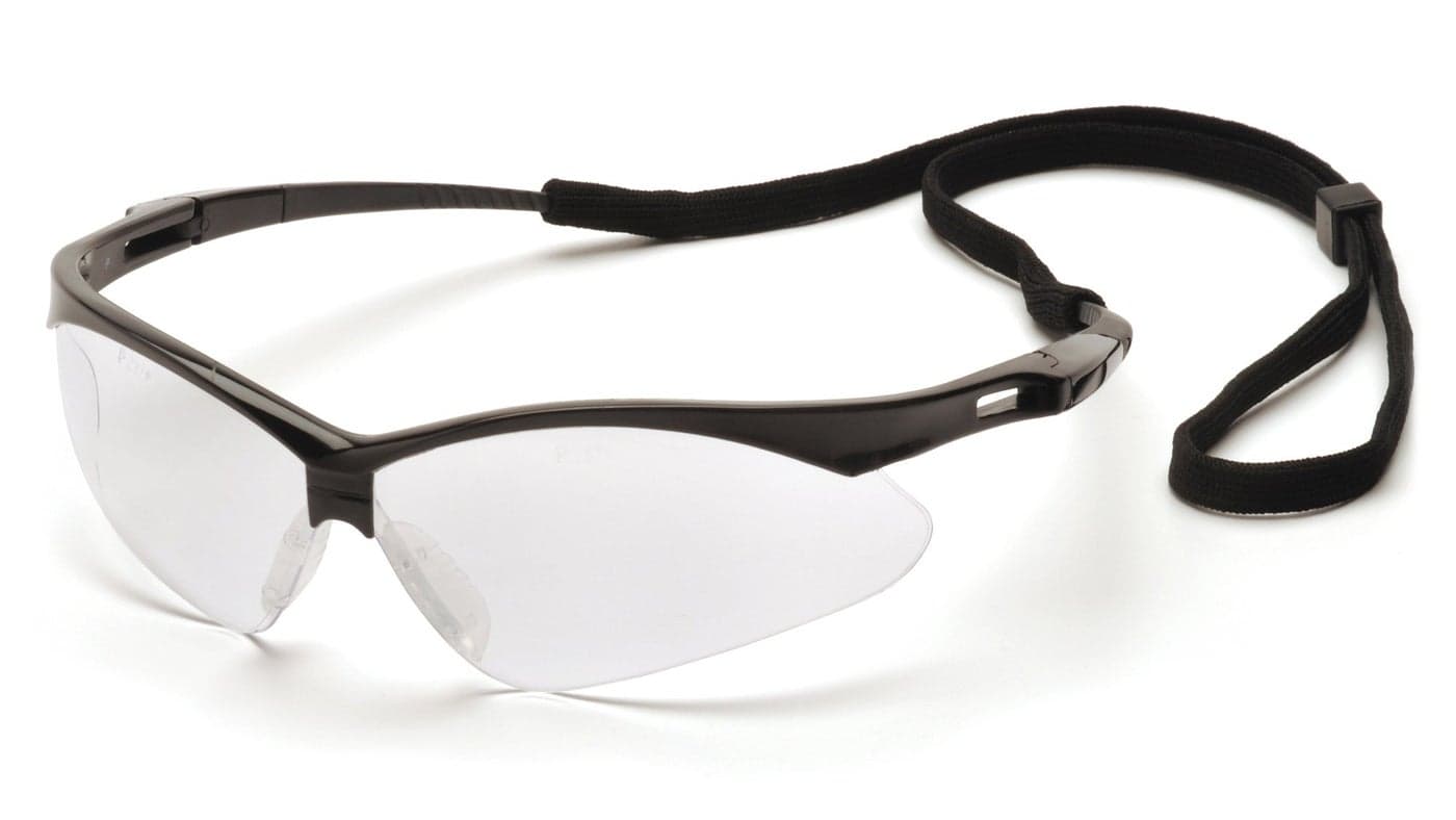 Pyramex Safety Products SB6310STP PMXTREME Safety Glasses Clear AntiFog Lens with Black Frame Cord Clear