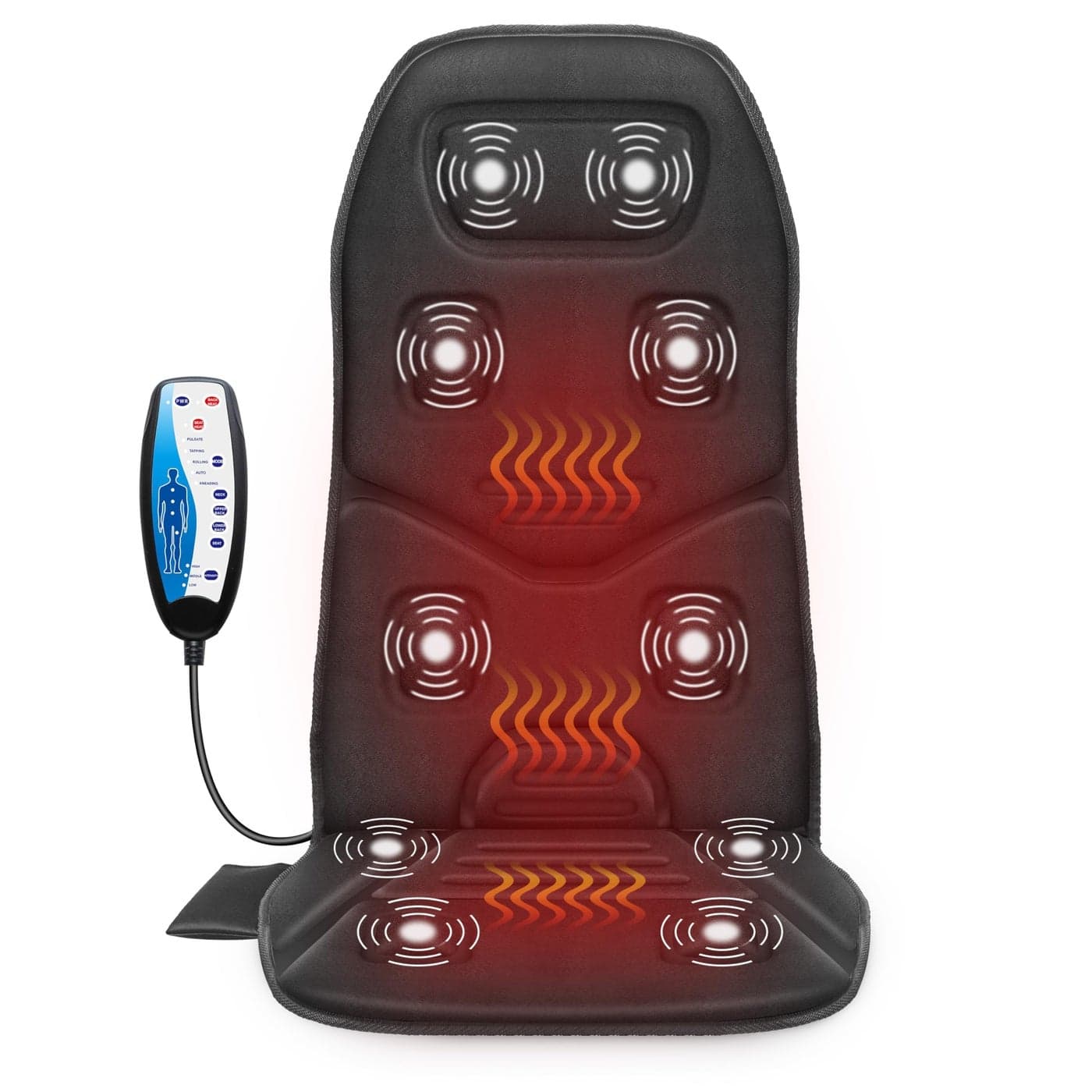 COMFIER Massage Seat Cushion with Heat 10 Vibration Motors Back Massager for Chair Massage Chair Pad for Back Ideal Gifts for Men Women Renew