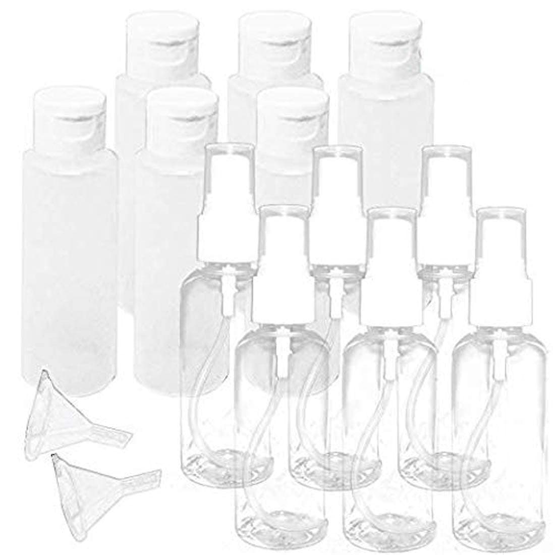 DIY Crafts Pack of 5 Bottle Set Combo Offer Plastic 2 oz Travel Containers Clear Empty Spray Bottles and Flip Cap ContainerPack of 5 Bottle Set Combo Offer