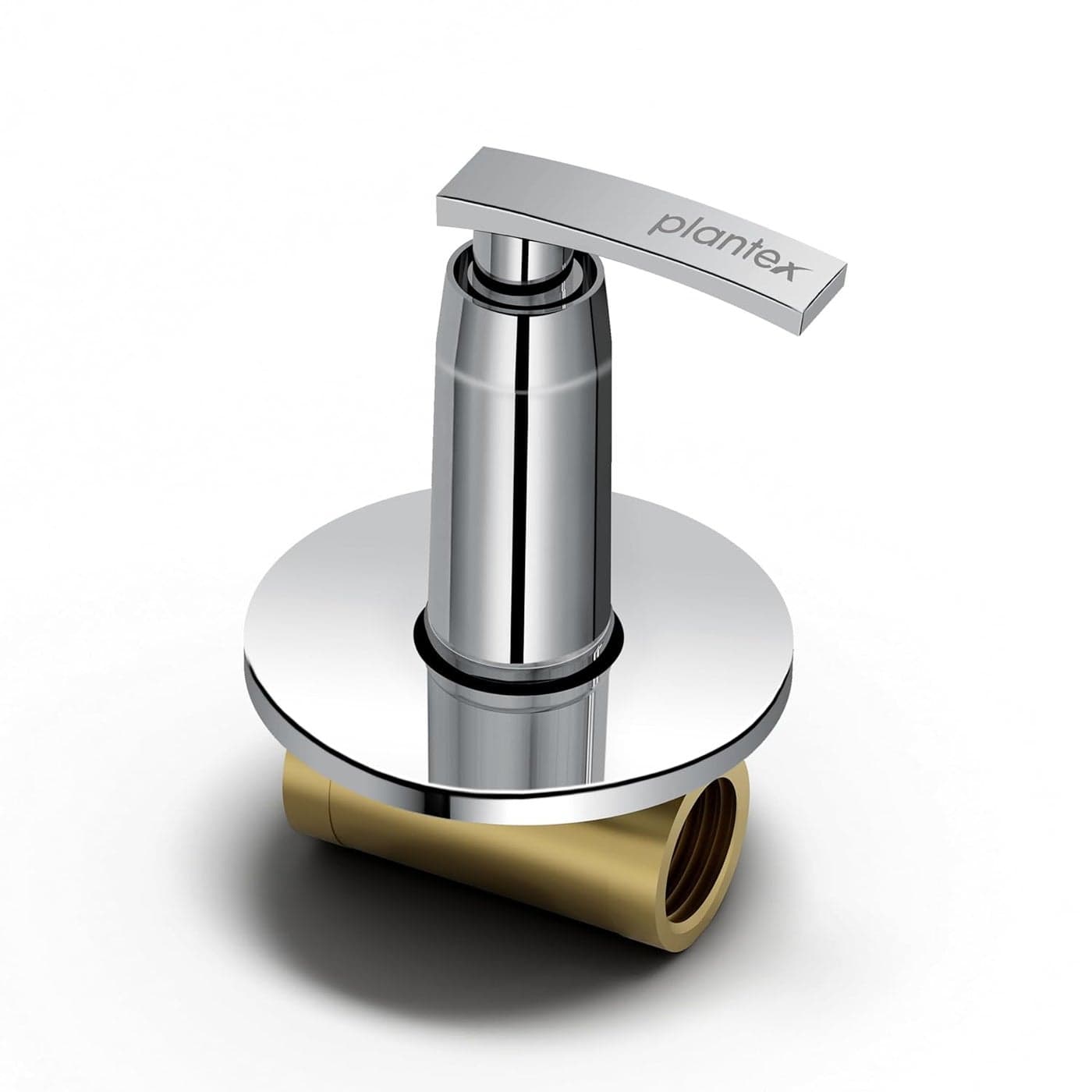 Plantex Pure Brass COL1006 Angular Concealed Stop CockConcealed Stop Valve Tap For Bathroom With Teflon Tape Brass Adjustable Wall Flange 15 mm MirrorChrome Finish