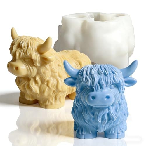 houlishu CowShaped Silicone Molds for 3D Candle Making Unique Animal Mold Silicone Food Grade Moulds for Crafts Cake Jelly Gummy Wax Soap Ice Mould for Home Decor