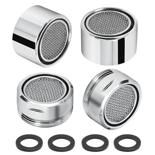 Litoexpe Faucet Aerator 4 PCS, Kitchen Sink Aerator Replacement Parts, Sink Faucet Male and Female Thread Water Saving Faucet Filter with Brass Shell and Gasket for Bathroom (15/16" and 55/64")
