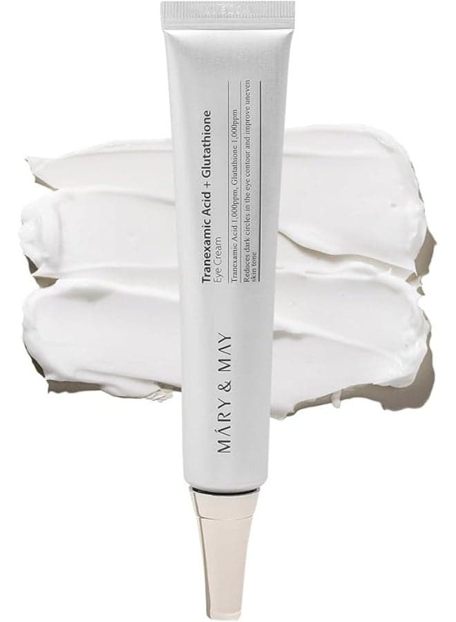 Tranexamic Acid + Glutathione Eye Cream - Powerful Antioxidant, Reduces Dark Circles in the Eye, Improve Uneven Skin Tone with Vitamin C - Suitable for Morning and Night Use, 30ml