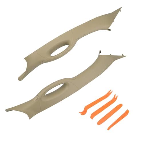 HQPASFY A Pillar Interior Trim Grab Handle 1 Pair Compatible with 20042008 Ford F150 20062008 Lincoln Mark LT Replace 4L3Z1503599AAC 4L3Z1503598AAC Left Right Driver Passenger Side Beige