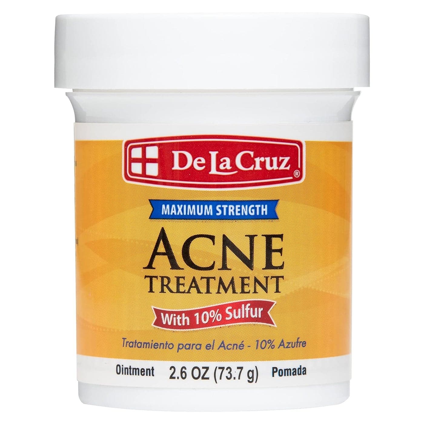 De La Cruz 10% Sulfur Ointment - Cystic Acne Treatment for Face and Body - Daily 10 Min Spot Treatment Mask - Safe and Effective Game Changing Hormonal Acne Treatment That Clears Up Pimples - 2.6 oz