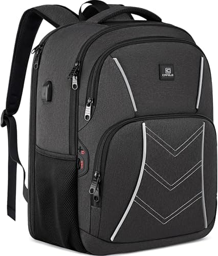 CAFELE TSA Friendly Flight Approved Business Backpack Waterresistant Lightweight School Rucksack Durable Large Weekender Bag Daypack Grey 173 Inch
