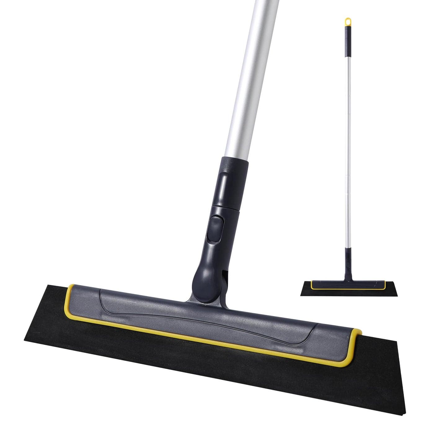 Yocada Floor Squeegee Broom EVA Foam Blade Aluminum Pole for Shower Bathroom Kitchen Home Tile Pet Hair Fur Floor Marble Glass Window Water Foam Cleaning Long Adjustable Removable Handle Anti Static