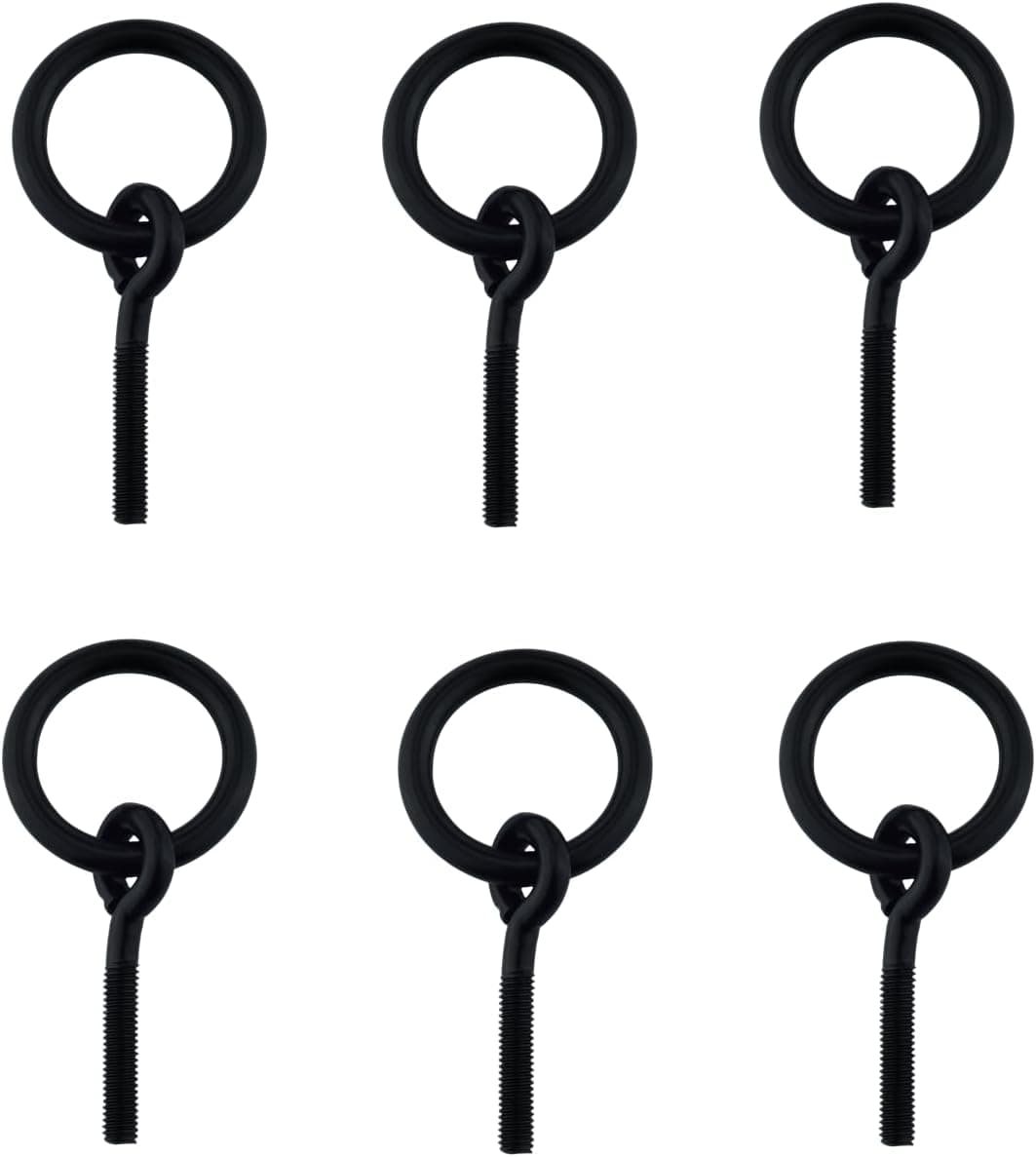 dophee 6Pcs Black Ring Handles Pulls SelfTapping Screws Knobs for Jewelry Box Drawer Dresser Cupboard Kitchen Cabinet Closet Wardrobe 81x41mm319x161