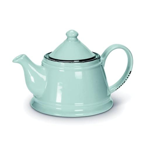Abbott Collection Enamel Look Ceramic Teapot - Mint Green, 32oz (9" L)