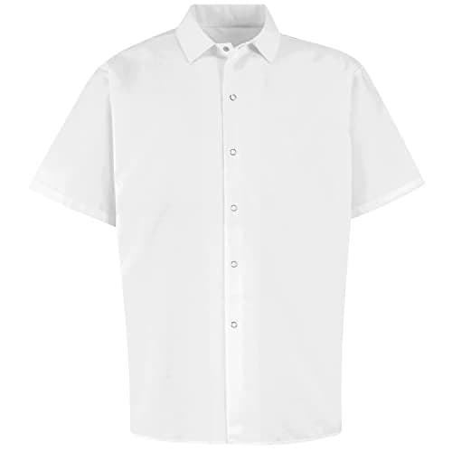 Red Kap Chef DesignsSpun Poly Long Cook Shirt, White, Short Sleeve Medium