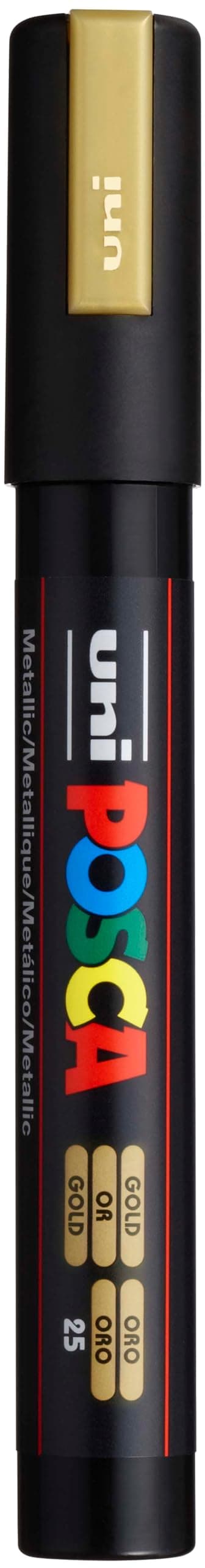 uni POSCA PC5M WaterBased Paint Markers Reversible Medium Tip 1825mm Gold
