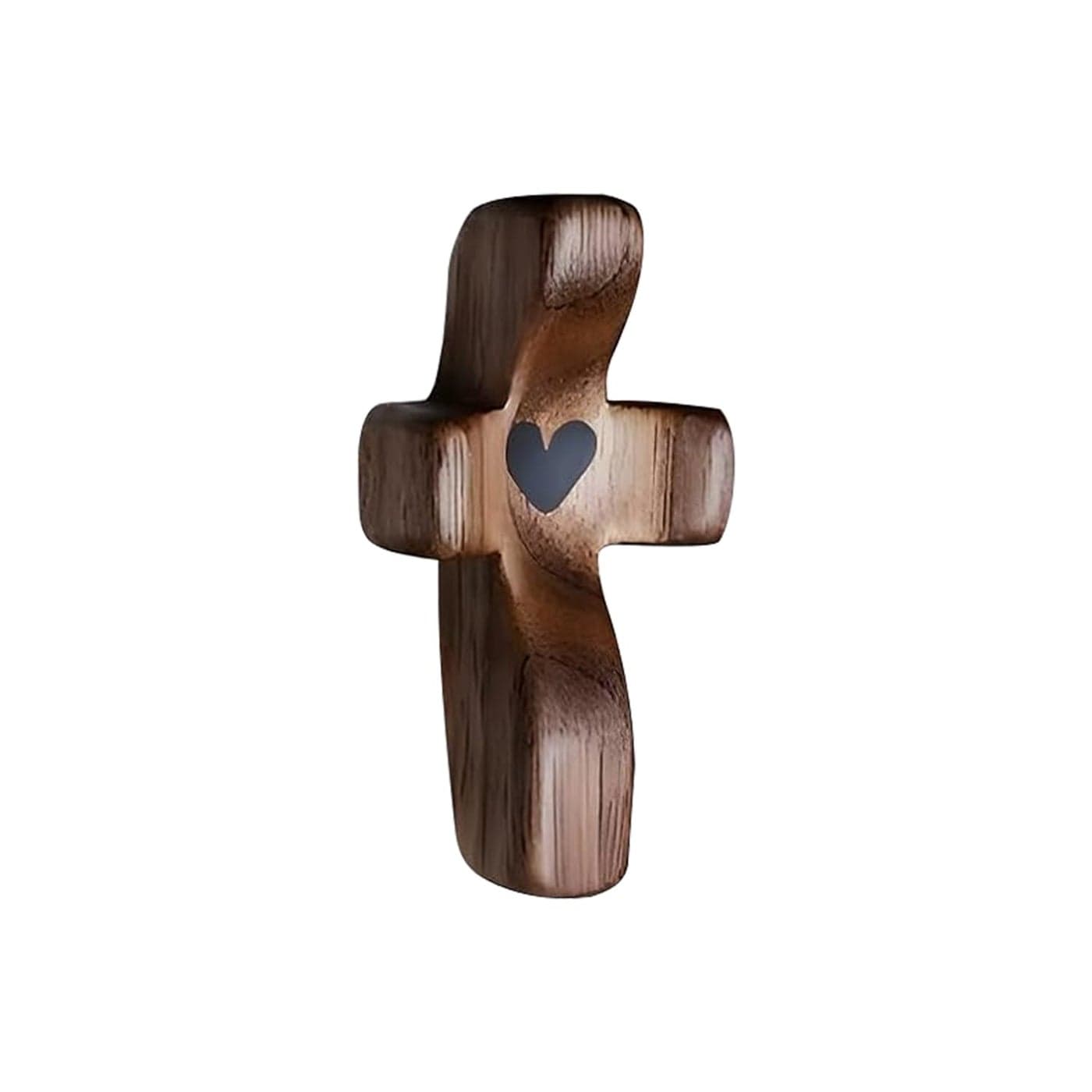 Yookin Cross My Heart Encouragement Gift Wooden Cross Fingertip Stress Relief Gifts Pocket Small Cross Christmas Gift Handheld Wooden Cross Black 1pcs