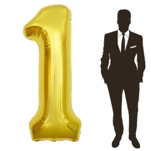 65 Inch Giant gold Foil Number BalloonOld Childrens Birthday Party Helium Balloon Wedding And Celebration Themed Party Decoration Supplies 1 Plus