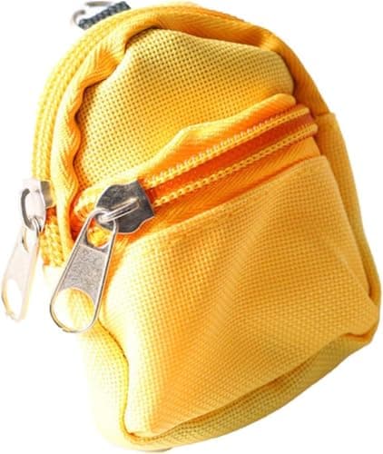 1Pc Yellow Mini Doll Backpack School Bag Model Dollhouse School Accessory for 16 Scale Dollhouse Dollhouse DcorSimulation Mini School Bag ModelDollhouse Accessories