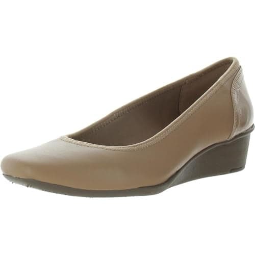 Anne Klein Women's Fabric Wedge Pump Wisher, Natural, 6