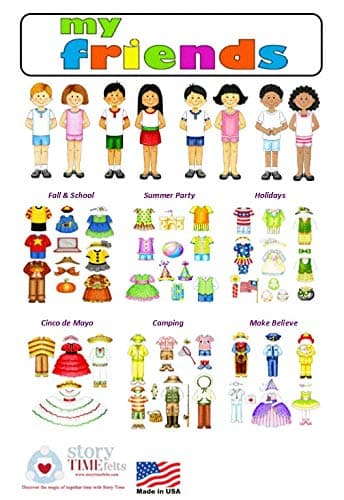 Dress Up Felt Doll Set 8 Dolls 78 Pieces Flannel Board Boys Girls Story Playboard