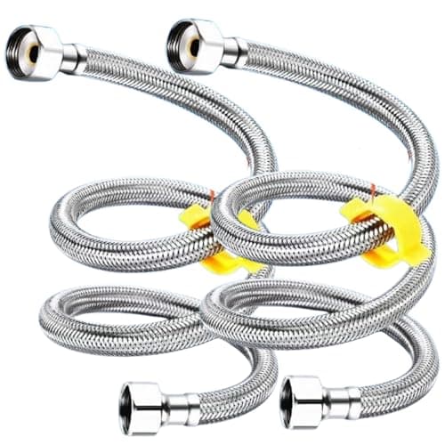 JKC 304 Grade Stainless Steel Connection Pipe | Durable Geyser Connection Pipe Set | Ideal Connection Pipe for Geyser | Reliable Geyser Pipe Set | Silver (36-INCH)