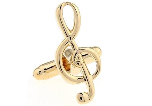 MRCUFF Treble Clef Music Note Pair Cufflinks in a Presentation Gift Box & Polishing Cloth
