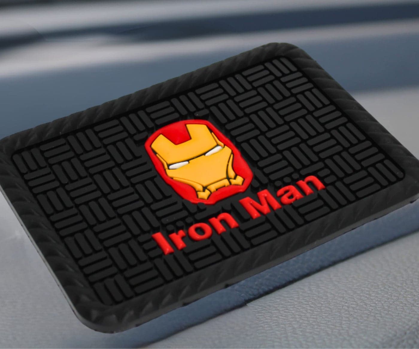 YOURKARTS.COM Secure Grip Non-Slip Car Dashboard Mat – Anti-Skid Pad for Phone, Sunglasses, Keys | Unique Spiritual Decor | car Accessories 2025 (Iron M)