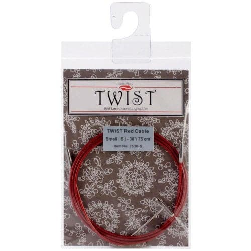 ChiaoGoo Knitting Needle Set Small Alloy Steel Red Interchangeable Cable 30 inch 75cm Twist Red Lace 1 piece