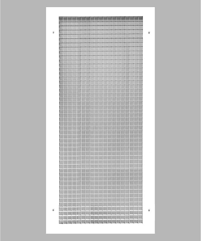 HVAC Premium 8 x 14 or 14 x 8 Cube Core Eggcrate Return Air Grille Aluminum Rust Proof HVAC Vent Duct Cover White Outer Dimensions 975 X 1575