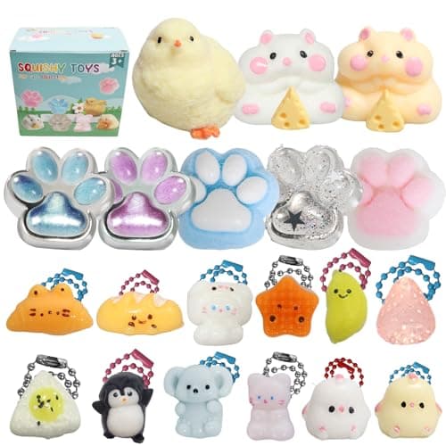 20pcs Squishy PackFidget Toys KitInclude taba Squishies Party Favors for Kids 48 812 Treasure Box Toys for Classroom Birthday Xmas Gifts Goodie Bag Stocking Stuffers for Teens 20pcs
