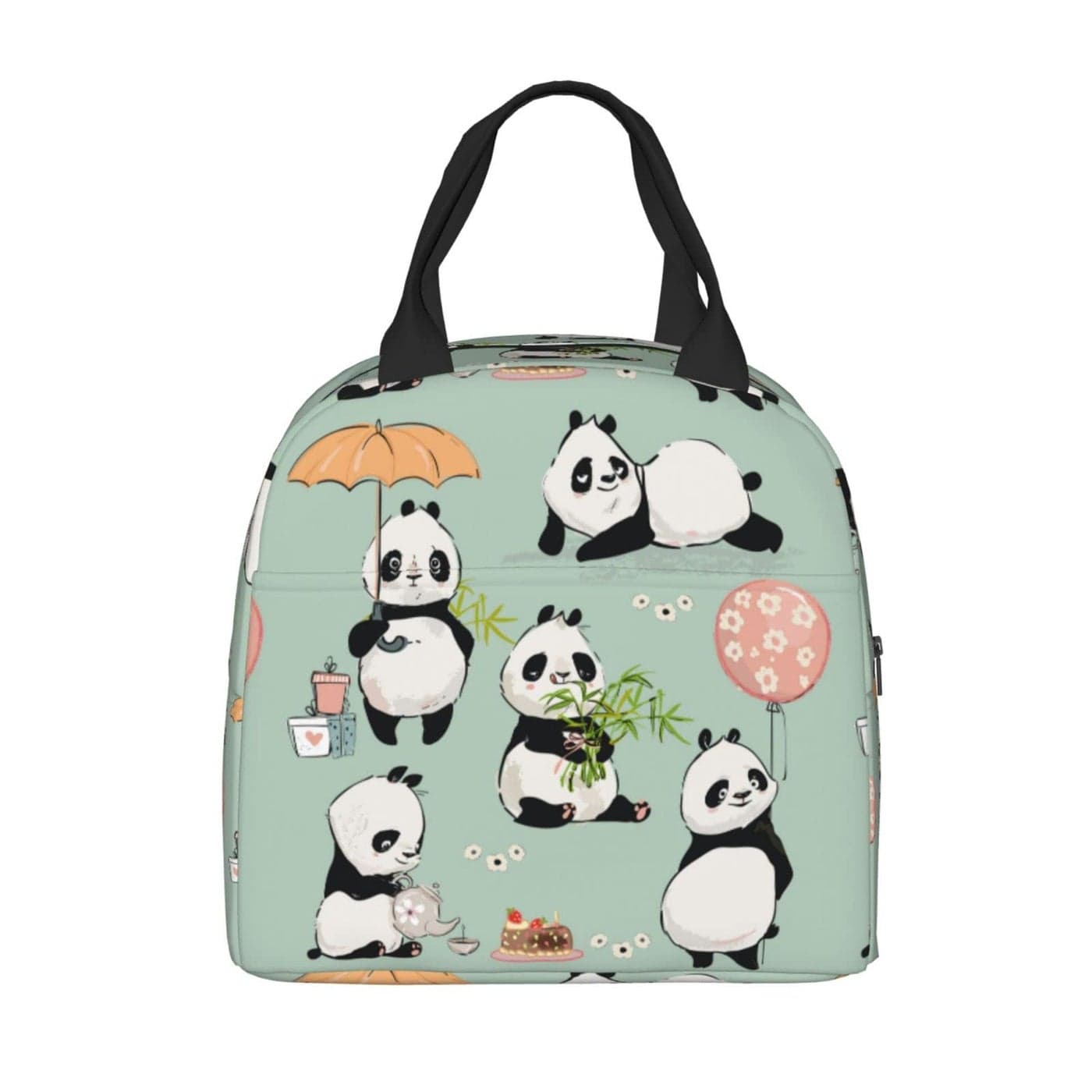 PrelerDIY Panda Lunch Box Insulated Lunch Bags for WomenMen Little Panda Collection Reusable Lunch Tote Bags Perfect for OfficeCampingHikingPicnicBeachTravel