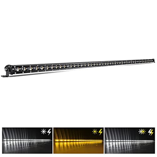 CO LIGHT Led Light Bar Single 50 inch Slim Single Row Lightbar Driving Combo Beam Off Road Fog Work Lights with Mounting Brackets 6D Reflectors for Truck Car Cabin Boat ATV UTV