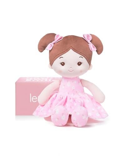 LeyaDoll Soft Baby Doll Toys 12 My First Baby Rag Doll for 1 YearOld Girl Birthday Gift Christmas Plush Toys Gift for Toddler Kids Infants FloraBellePink