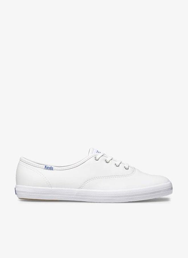 Keds Women's Champion Lace Up Sneaker, White Leather, 7 Wide